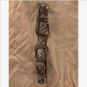 Snakeskin Double Buckle Belt